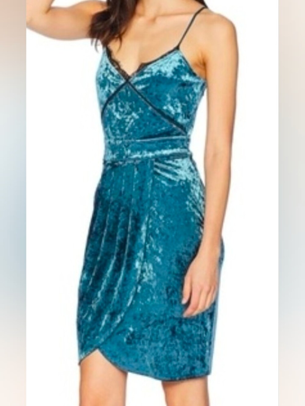 Juicy Couture Blue Crushed Velvet Slip Dress